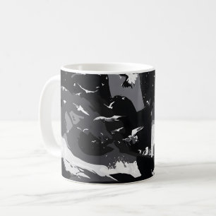 Flying Birds & Coastal Waves Coffee Mug