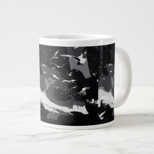 Flying Birds & Coastal Waves Large Coffee Mug