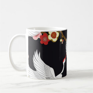 Flying Birds: Crane Heron Japanese. Coffee Mug
