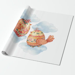 Flying birds Easter Wrapping Paper