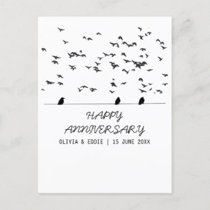 flying birds Folded anniversary cards