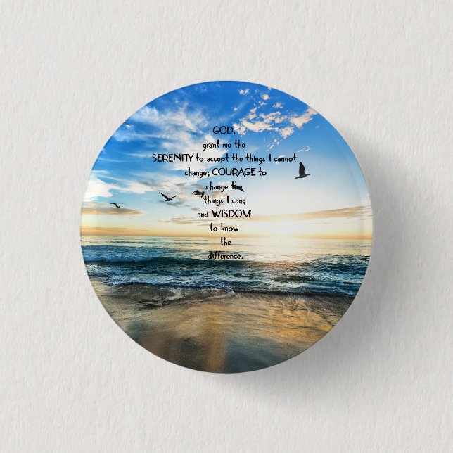 Flying Birds In Heaven Serenity Prayer  1 Inch Round Button (Front)