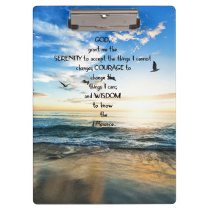 Flying Birds In Heaven Serenity Prayer  Clipboard