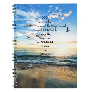 Flying Birds In Heaven Serenity Prayer  Notebook