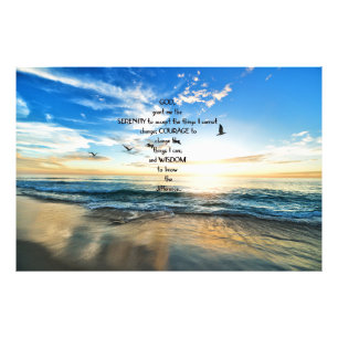 Flying Birds In Heaven Serenity Prayer  Photo Print