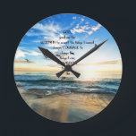 Flying Birds In Heaven Serenity Prayer  Round Clock<br><div class="desc">Serenity Prayer Inspirational Quote With Beautiful Flying Birds In Heaven “God,  grant me the serenity to accept the things I cannot change; courage to change the things I can; and wisdom to know the difference.”</div>