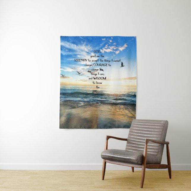 Flying Birds In Heaven Serenity Prayer  Tapestry (In Situ)
