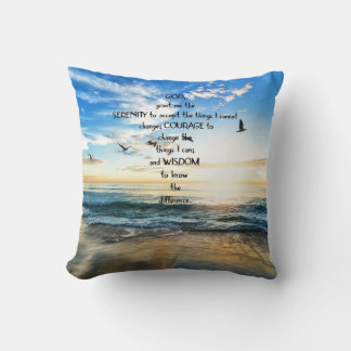 Flying Birds In Heaven Serenity Prayer  Throw Pillow