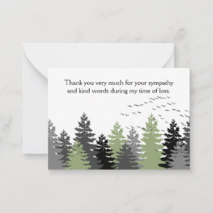 Flying Birds On Forest Tree After Funeral Card