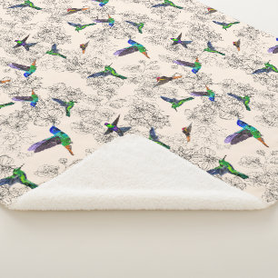 Flying Birds Sherpa Blanket