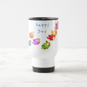 Flying Birds Travel Mug - Custom Text