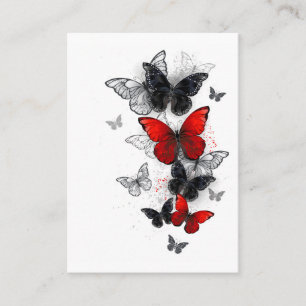 Flying Black and Red Morpho Butterflies Appointment Card