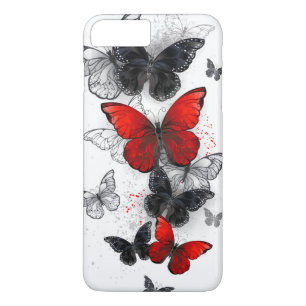 Flying Black and Red Morpho Butterflies Case-Mate iPhone Case