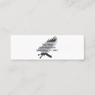 Flying black raven - Choose background color Mini Business Card
