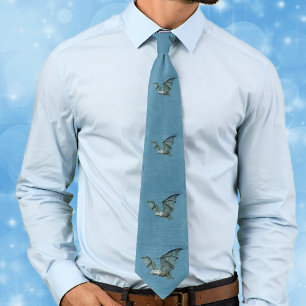 Flying Blue 3D Bat Tie