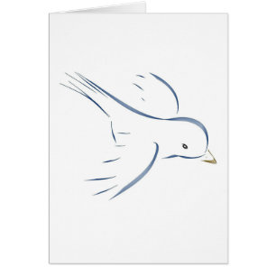 Flying blue bird original drawing
