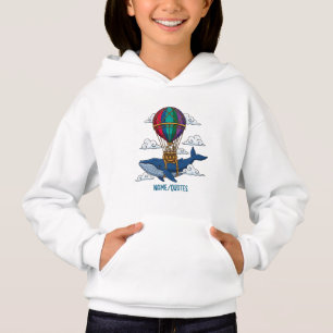 Flying Blue Whale with Hot Air Balloon