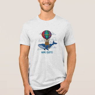Flying Blue Whale with Hot Air Balloon Tri-Blend Shirt