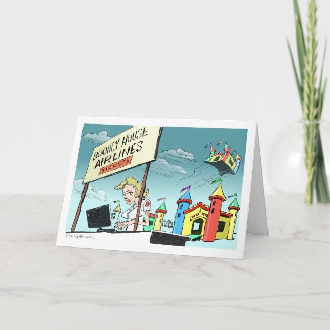 Flying Bouncy House send-off - Bon Voyage Card (Front)