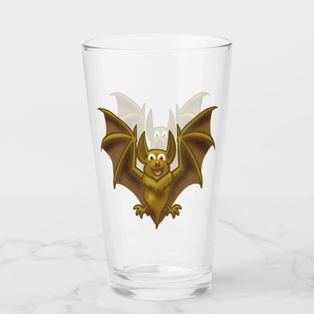Flying Brown Bat Glass (Front)