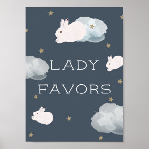 Flying Bunny Baby Shower Lady Favours Sign