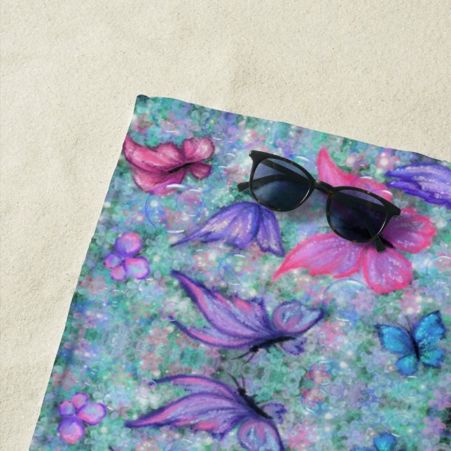 Flying Butterflies Beach Towel (In Situ)
