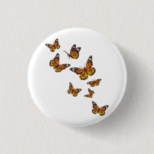 Flying Butterflies - Butterfly Lover Gardener Ento 1 Inch Round Button