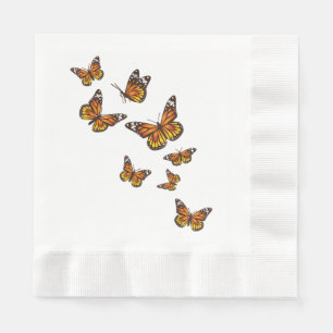 Flying Butterflies - Butterfly Lover Gardener Ento Napkin