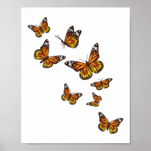 Flying Butterflies - Butterfly Lover Gardener Ento Poster