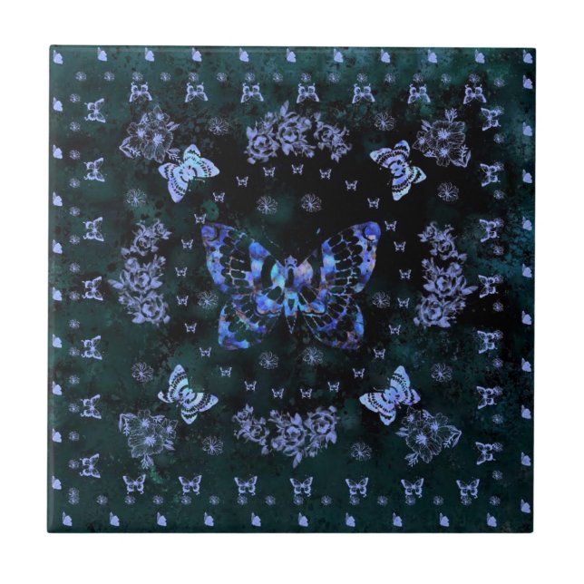 Flying Butterflies Ceramic Tile (Front)