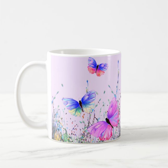 Flying Butterflies Coffee Mug (Left)