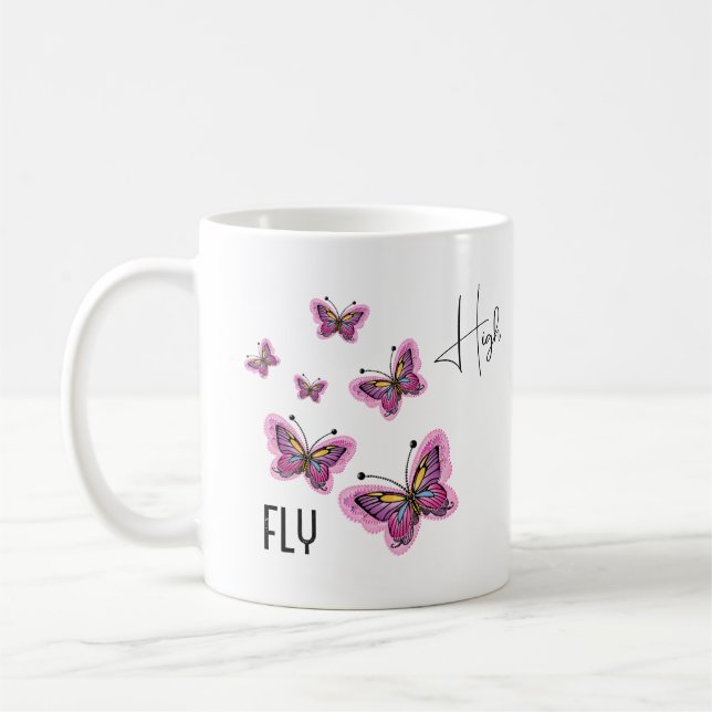 Flying butterflies  coffee mug (Left)