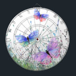 Flying Butterflies Dart Board<br><div class="desc">Dart Board with Spring Joy Colourful Butterflies Flying in Nature Watercolor Painting Butterfly and Flowers - Choose / Add Your Favourite Text / Colour - Make Your Unique Dartboards Gift - Resize and move or remove and add elements with customization tool ! - Drawing and Design by MIGNED. You can...</div>