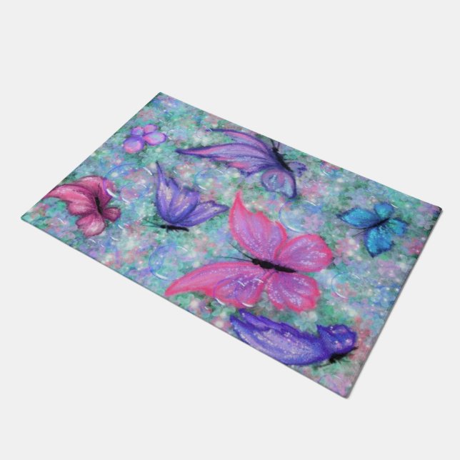 Flying Butterflies Doormat (Angled)