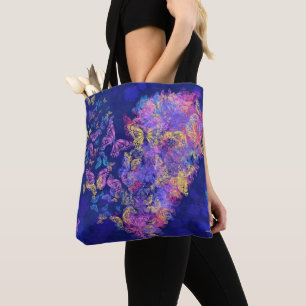 Flying Butterflies Heart Tote Bag