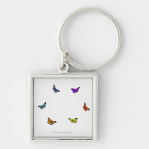 Flying butterflies keychain