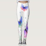 Flying Butterflies Leggings<br><div class="desc">Leggings with Spring Joy Colourful Butterflies Flying in Nature Watercolor Painting Butterfly and Flowers - Choose / Add Your Favourite Text / Colour - Make Your Unique Gift - Resize and move or remove and add elements with customization tool ! - Drawing and Design by MIGNED. You can also transfer...</div>