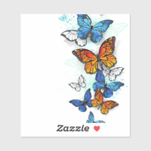 Flying Butterflies Morpho and Monarch