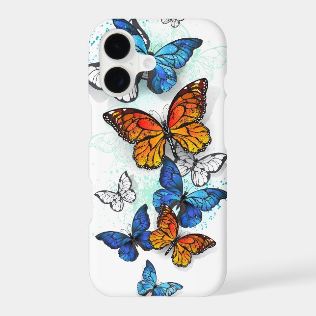 Flying Butterflies Morpho and Monarch (Back)