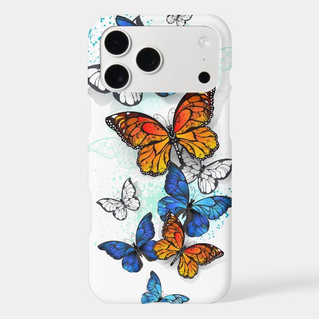 Flying Butterflies Morpho and Monarch (Back)
