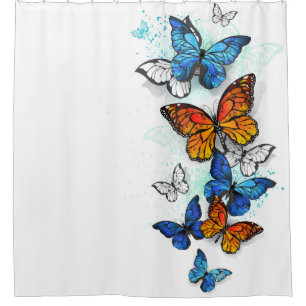 Flying Butterflies Morpho and Monarch