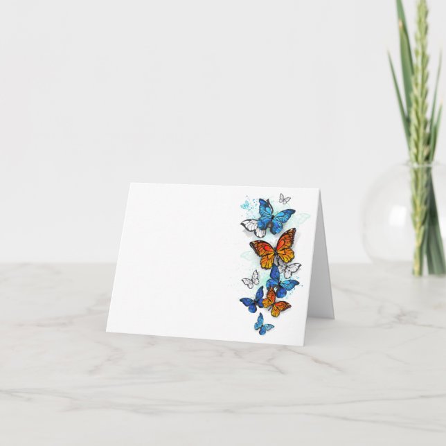 Flying Butterflies Morpho and Monarch Announcement (Front)