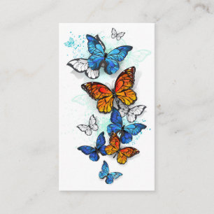 Flying Butterflies Morpho and Monarch Appointment Card