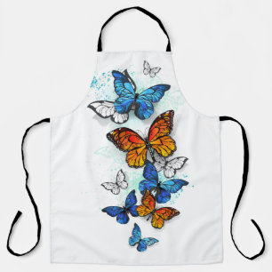Flying Butterflies Morpho and Monarch Apron