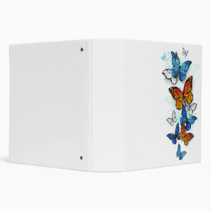 Flying Butterflies Morpho and Monarch Binder