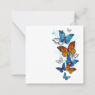 Flying Butterflies Morpho and Monarch Card