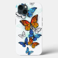 Flying Butterflies Morpho and Monarch