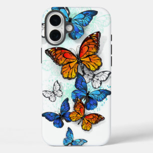 Flying Butterflies Morpho and Monarch iPhone 16 Plus Case