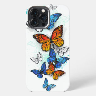 Flying Butterflies Morpho and Monarch iPhone 13 Pro Max Case
