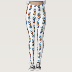 Flying Butterflies Morpho and Monarch Leggings